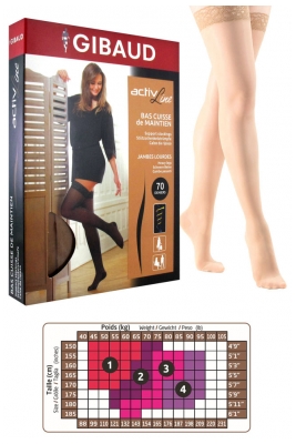 [844FgT00004vvai] Gibaud ActivLine Bas Cuisse de Maintien 70 Deniers Hâlé
