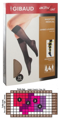 [844FgT00004vvap] Gibaud ActivLine Chaussettes de Maintien 70 Deniers Beige