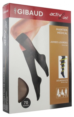 [844FgT00004vvar] Gibaud ActivLine Chaussettes de Maintien 70 Deniers Beige