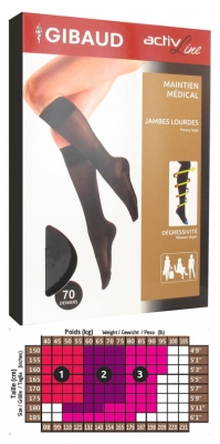 Gibaud ActivLine Chaussettes de Maintien 70 Deniers Gris Fumé