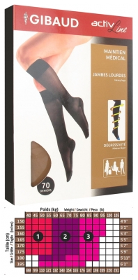 [844FgT00004vvaw] Gibaud ActivLine Chaussettes de Maintien 70 Deniers Hâlé