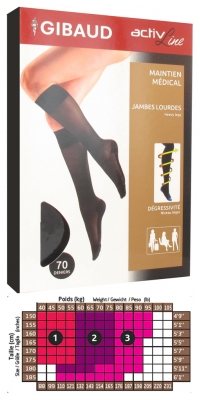 Gibaud ActivLine Chaussettes de Maintien 70 Deniers Noir