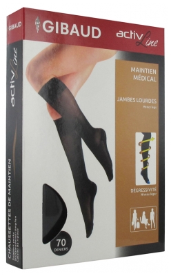 [844FgT00004vvb2] Gibaud ActivLine Chaussettes de Maintien 70 Deniers Noir