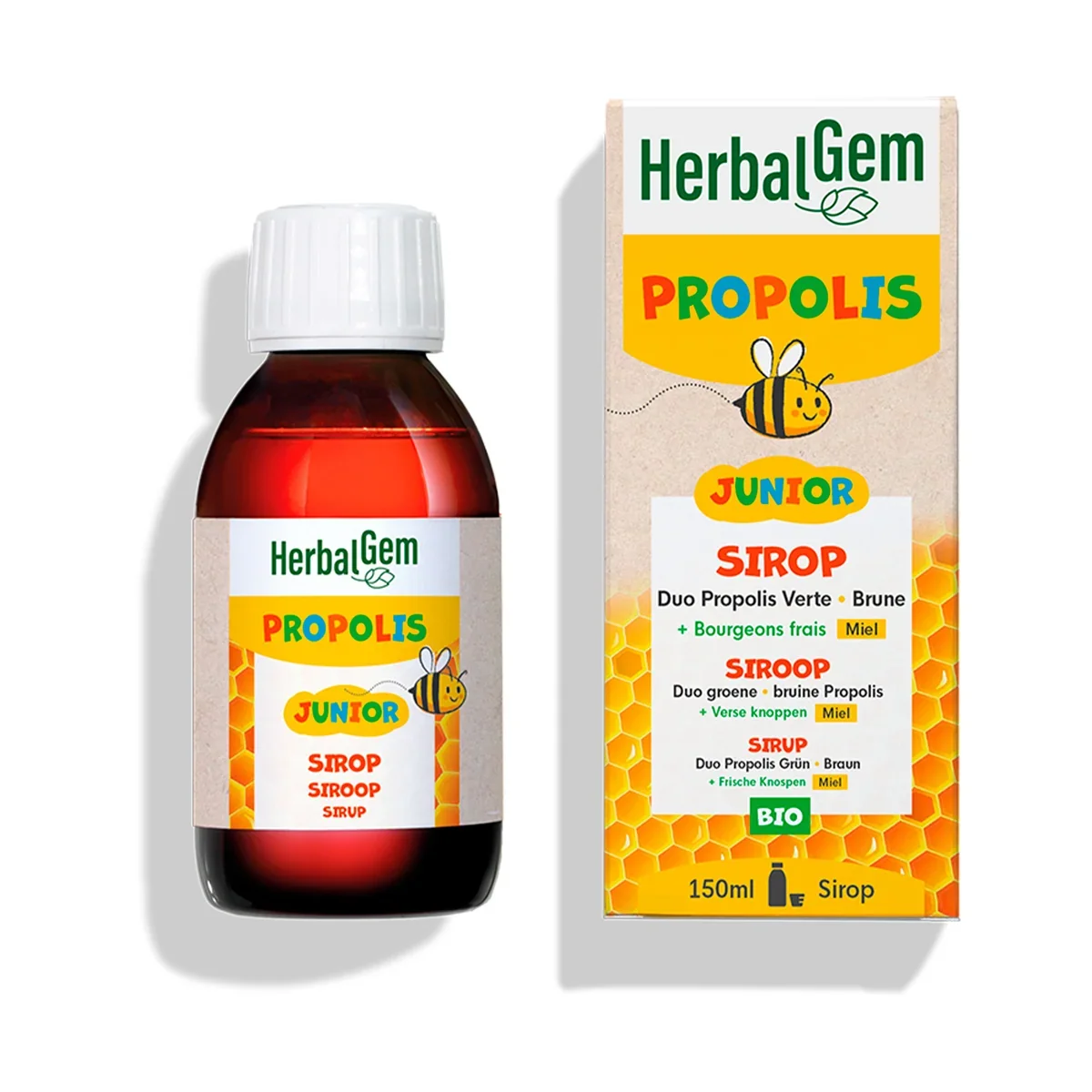 [NgRT011uyRT0013092] Sirop Propolis Junior Bio 150ml HerbalGem