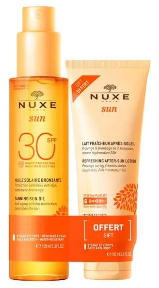 [NgRT011uyRT0013343] Huile Bronzante SPF30 + Après-soleil Offert Nuxe Sun