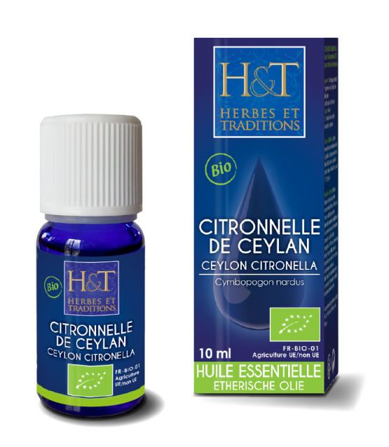 Huile Essentielle de Citronnelle de Ceylan Bio Herbes & Traditions