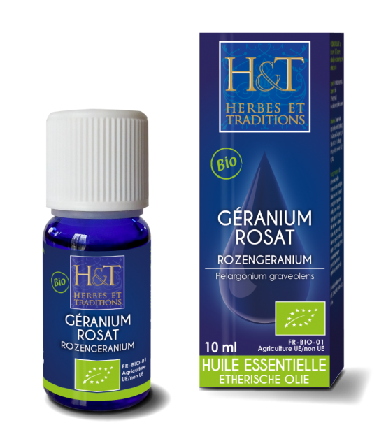 Huile Essentielle de Géranium Rosat Bio Herbes & Traditions
