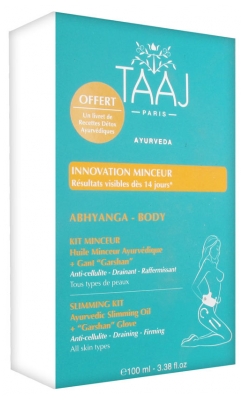 [NgRT011uyRT0014615] Abhyanga Kit Minceur Huile Minceur Ayurvédique 100 ml + Gant Garshan Taaj 