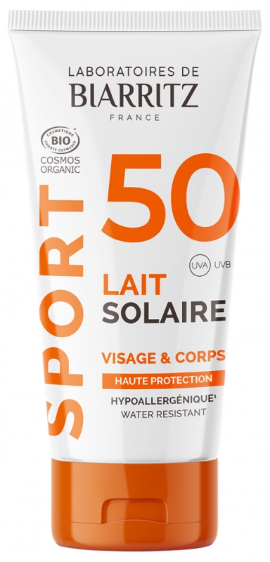 Sport Lait Solaire SPF50 Visage et Corps Bio 50 ml Laboratoires de Biarritz 