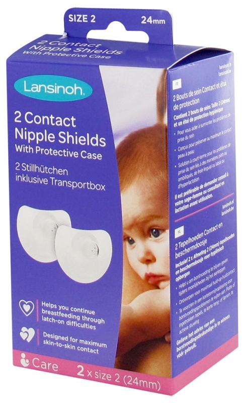 [NgRT011uyRT0016081] Lansinoh 2 Bouts de Sein Contact et Étui de Protection T2