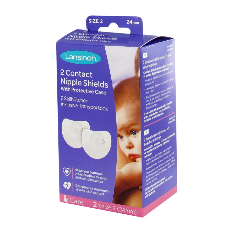 [NgRT011uyRT0016081] Lansinoh 2 Bouts de Sein Contact et Étui de Protection T2