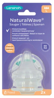 Lansinoh Natural Wave 2 Tétines Débit Rapide