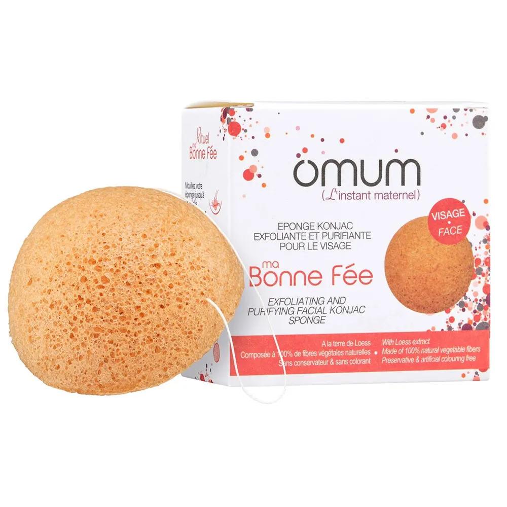 Éponge Konjac Visage Exfoliante & Purifiante "Ma Bonne Fée" Omum