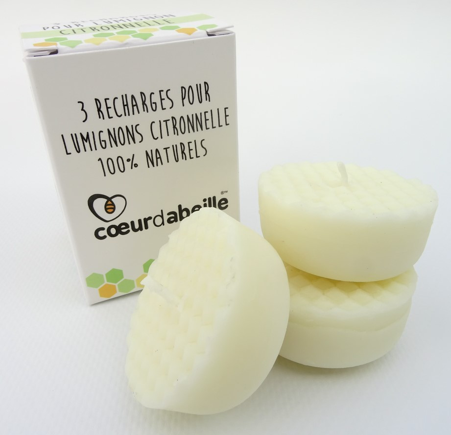 [NgRT011uyRT0001175] 3 Recharges pour Lumignons Citronnelle Coeur d'Abeille