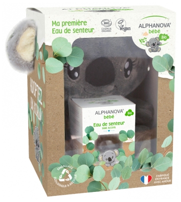 Alphanova Bébé Eau de Senteur Bio 50 ml + Peluche Holly le Koala