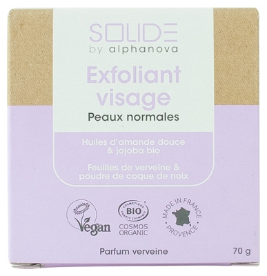 Alphanova Solide Exfoliant Visage Parfum Verveine Bio 70 g