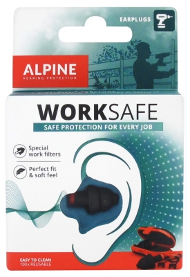 Alpine Hearing Protection Worksafe Bouchons d'Oreille + Cordon Gratuit