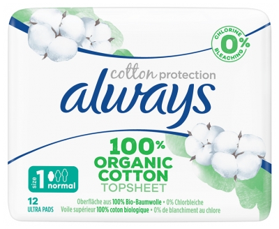 Always Cotton Protection 12 Serviettes Hygiéniques Taille 1