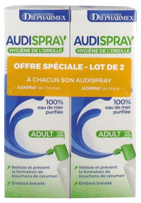 Audispray Adulte Hygiène de l'Oreille Lot de 2 x 50 ml