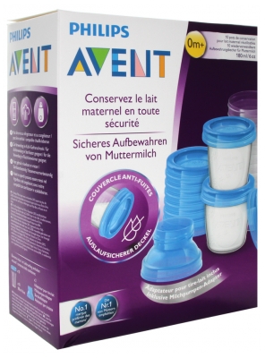 Avent 10 Pots de Conservation de Lait Maternel SCF618/10
