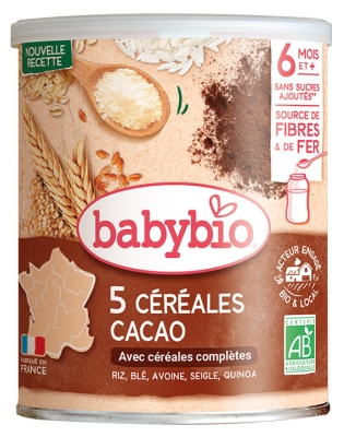 Babybio Céréales Cacao 8 Mois et + Bio 220 g