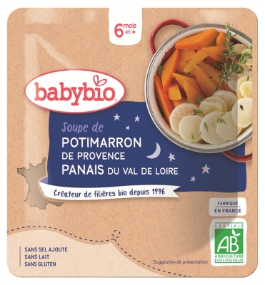 Babybio Soupe de Potimarron et Panais 6 Mois et + Bio 190 g