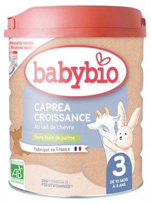 Babybio Caprea Croissance 3 au Lait de Chèvre de 10 Mois à 3 Ans Bio 800 g
