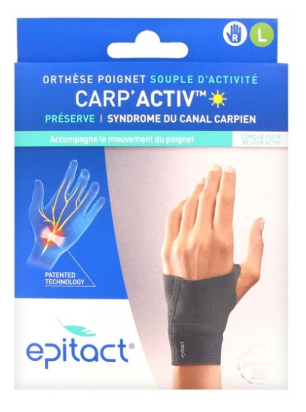 Orthèse Poignet Souple d'Activité Carp'Activ Main Droite Taille L Epitact