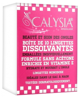 Calysia Beauté et Soin des Ongles 10 Lingettes Dissolvantes