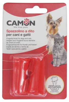 Camon Doigtier pour l'Hygiène Bucco-Dentaire de Chiens et Chats 2 Doigtiers