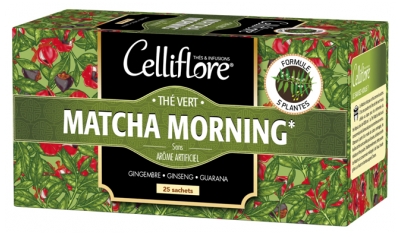 Celliflore Thé Vert Matcha Morning aux 5 Plantes 25 Sachets