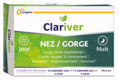Clariver Nez/Gorge Jour & Nuit 15 Comprimés à Sucer