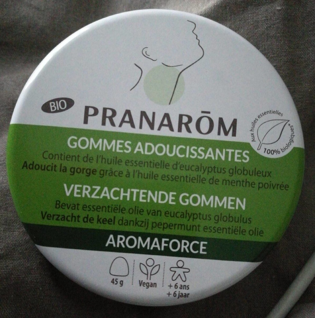 [NgRT011uyRT0023142] Aromaforce Gommes Adoucissantes Menthe Eucalyptus Bio 45g Pranarôm 