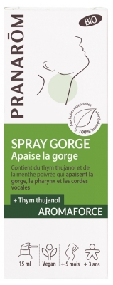 [NgRT011uyRT0023150] Aromaforce Spray Gorge Apaisant Bio 15ml Pranarôm 
