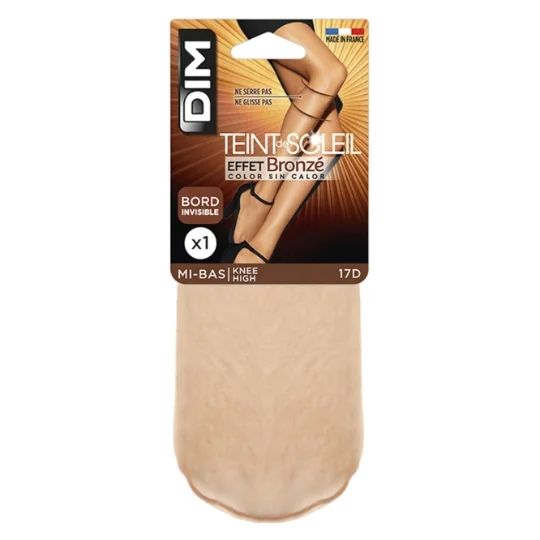 [NgRT011uyRT0023500] Mi-bas femme beige effet bronzé TU Teint de soleil DIM