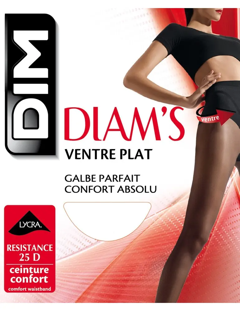 [NgRT011uyRT0023501] Collant Diam's Ventre Plat Noir T1 Dim