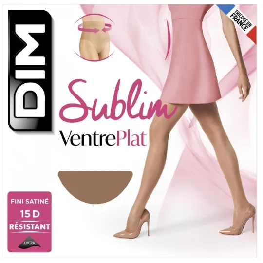 [NgRT011uyRT0023517] Collant Sublim Ventre Plat 15D Beige Transparent DIM
