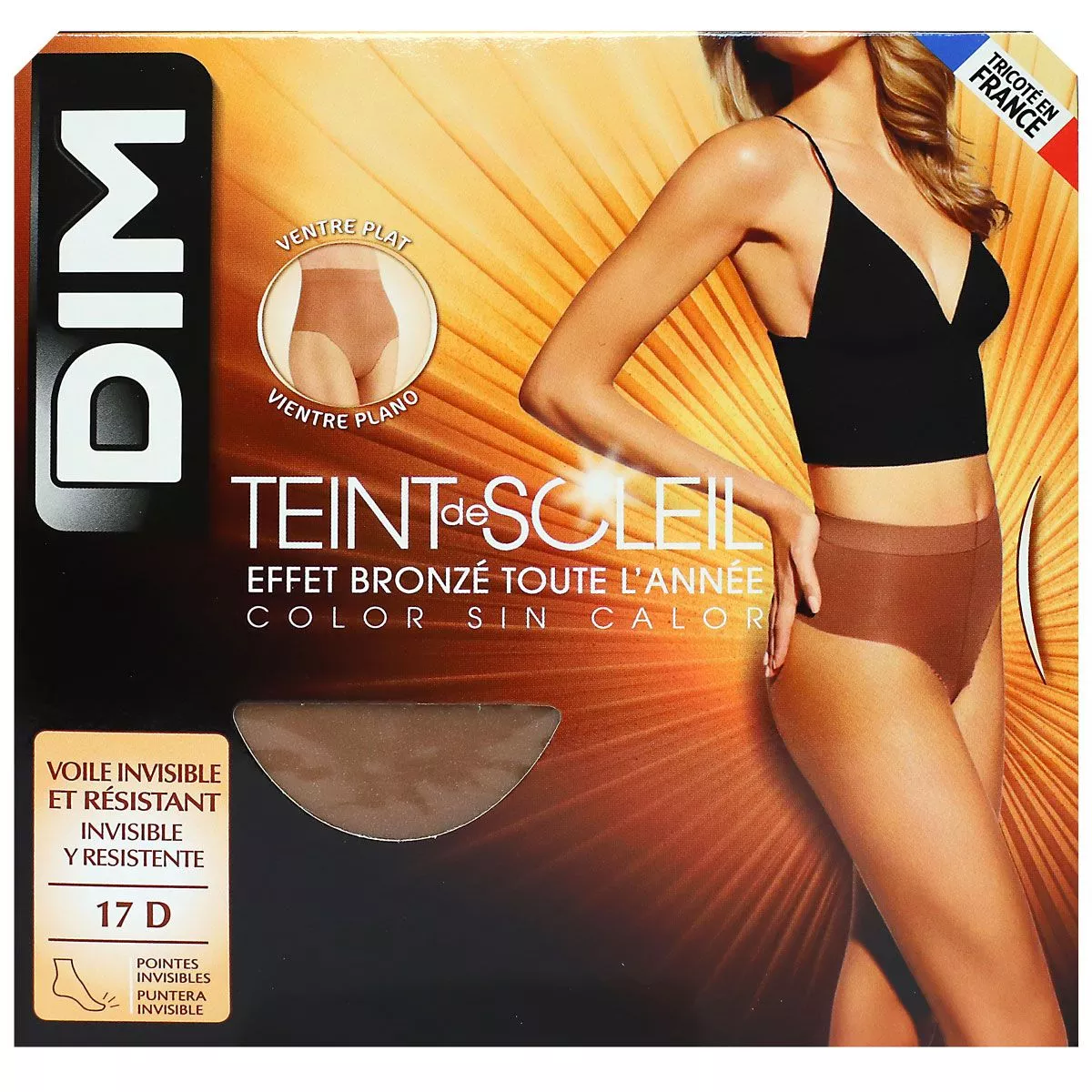 [NgRT011uyRT0023614] Teint de soleil collant ventre plat effet bronzé 17D taille 2 Dim