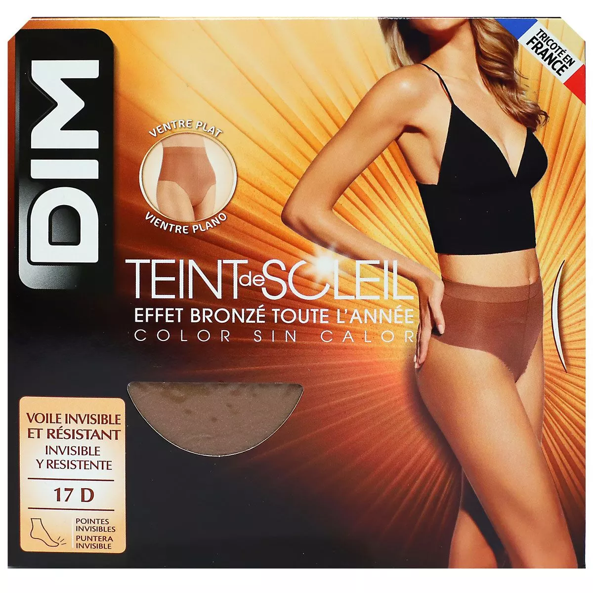 [NgRT011uyRT0023615] Teint de soleil collant ventre plat effet bronzé 17D taille 4 Dim