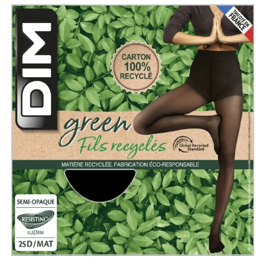 [NgRT011uyRT0023631] Collant femme noir semi-opaque T2 Green DIM