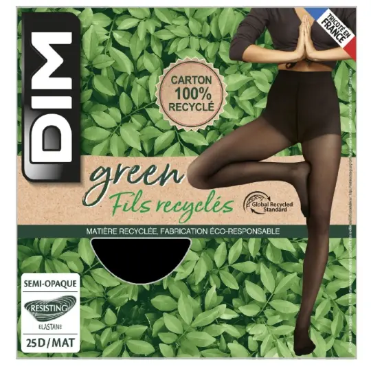 [NgRT011uyRT0023633] Collant femme noir semi-opaque T4 Green DIM