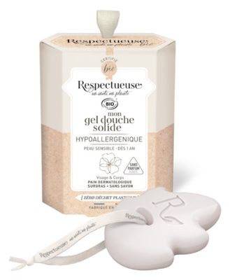 Mon Gel Douche Solide Hypoallergénique Bio 75g Respectueuse 