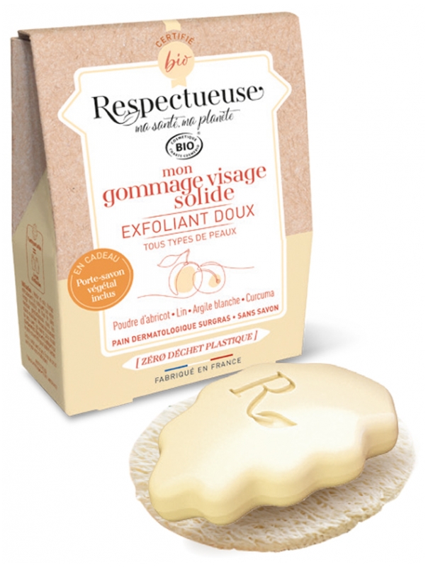 [NgRT011uyRT0024426] Mon Gommage Visage Solide Exfoliant Doux 35g Respectueuse