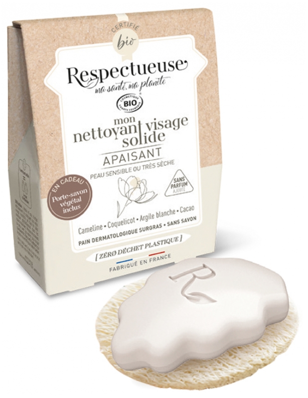 [NgRT011uyRT0024427] Mon Nettoyant Visage Solide Apaisant 35g Respectueuse