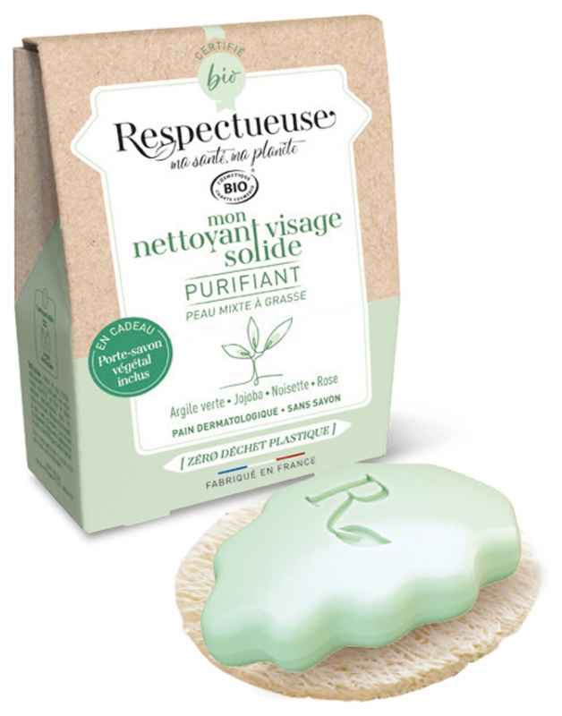 [NgRT011uyRT0024429] Mon Nettoyant Visage Solide Purifiant 35g Respectueuse
