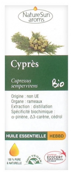 Huile Essentielle Cyprès Bio Naturesun Aroms