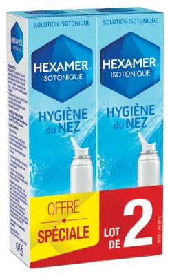 Hexamer Isotonique Hygiène du Nez Spray Jet Doux Lot de 2 x 100 ml
