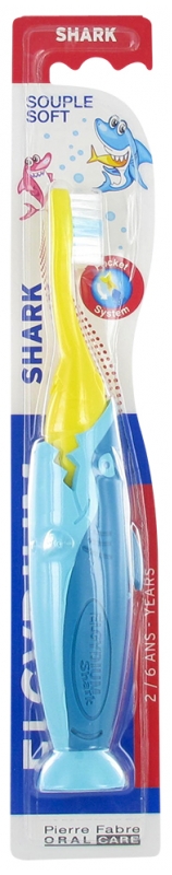 [NgRT011uyRT0026209] Shark Brosse à Dents 2-6 Ans Souple Elgydium