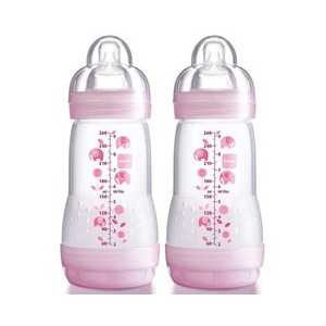Biberon Anti Colique Rose 2 x 260ml Mam