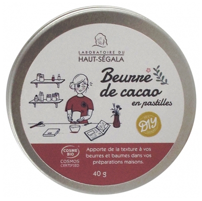 Laboratoire du Haut-Ségala DIY Beurre de Cacao en Pastilles Bio 40 g